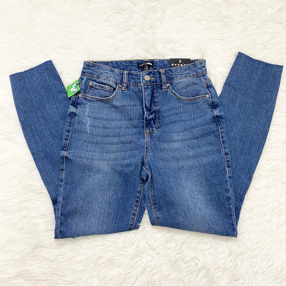 FASHIONNOVA Blue Denim High Waist Skinny Jeans
